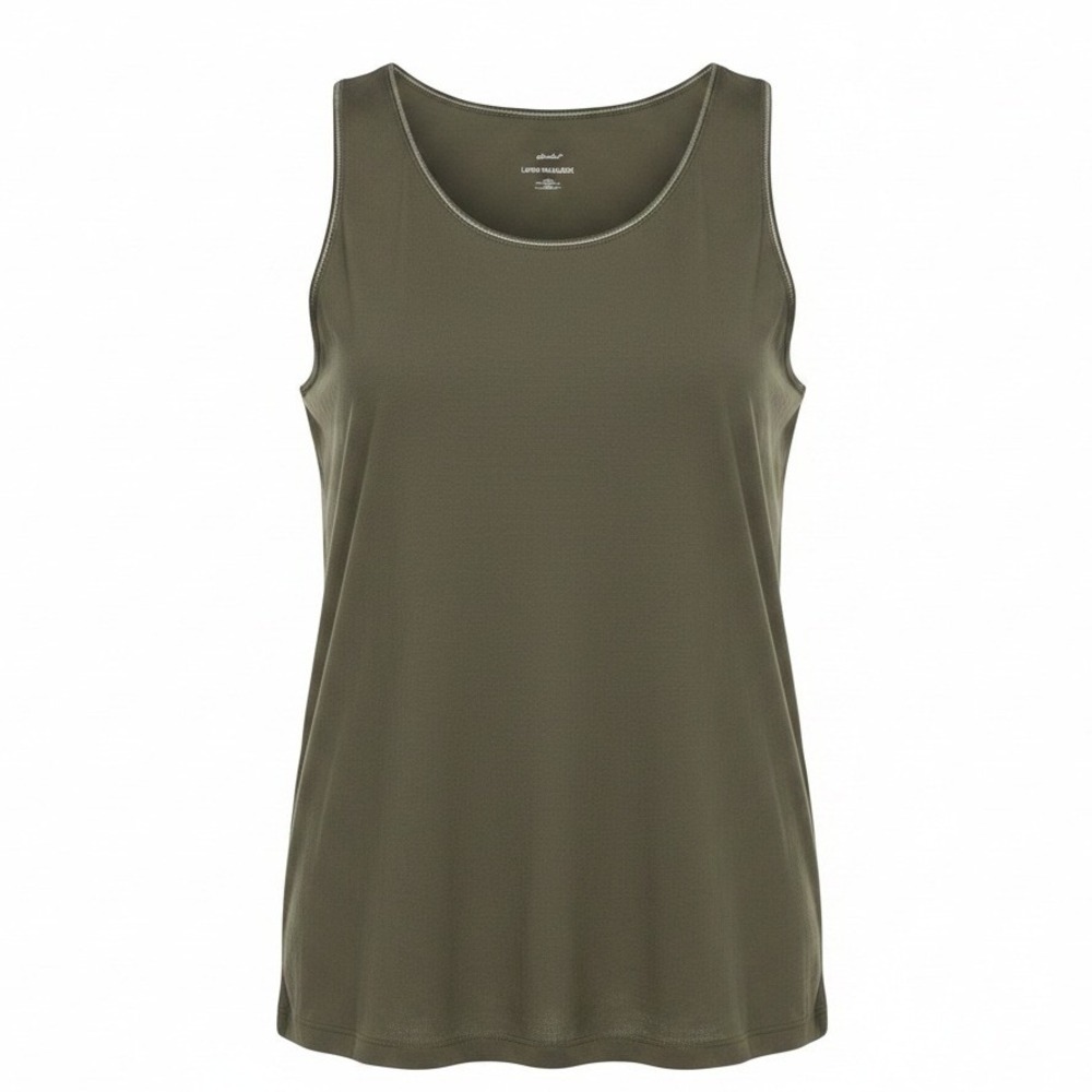 CJ Banks Layer Your Look Olive Green Sleeveless Thick Strap Tank Top Cotton 1X